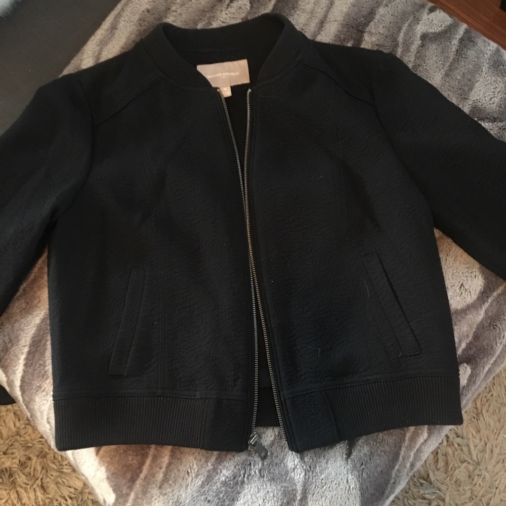 Banana Republic Black Bomber Jacket- medium